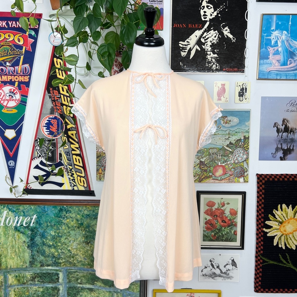 Vintage Open Front Lace Chemise